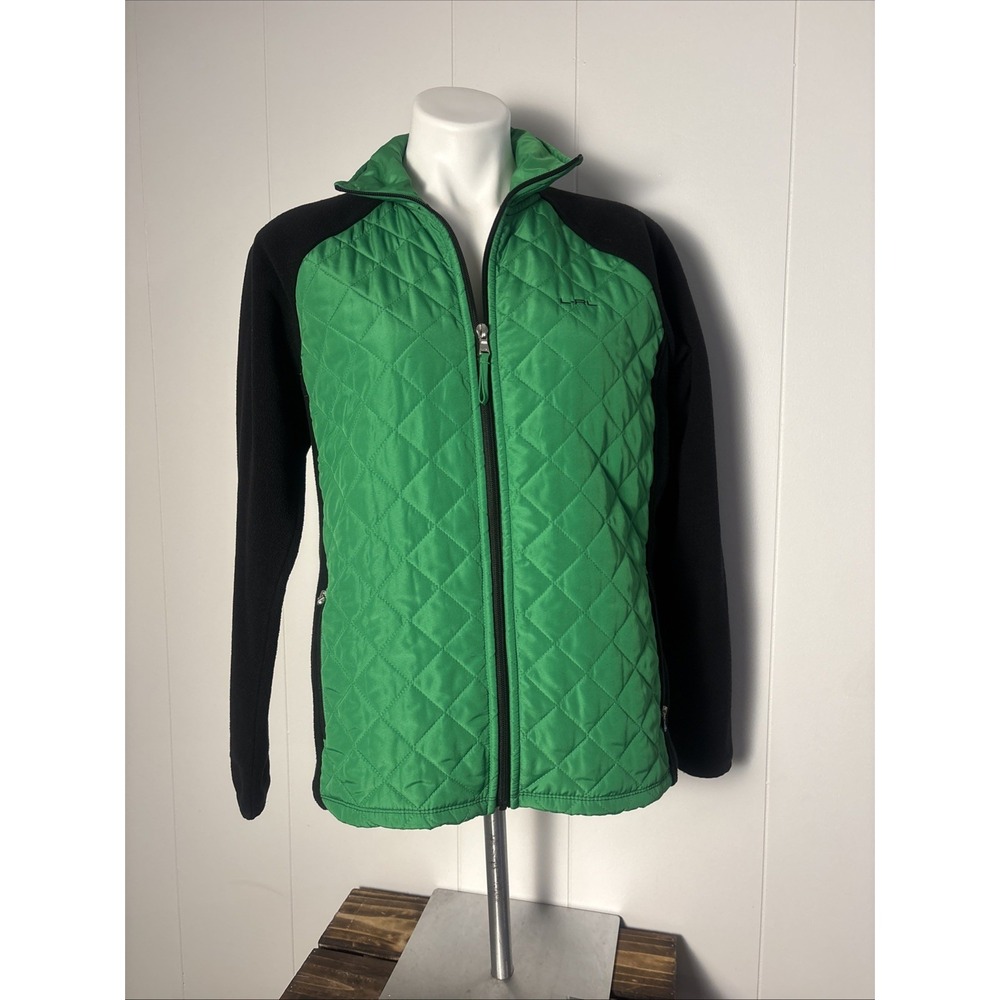 Ralph Lauren Active Jacket with Vibrant Green Quilted Front Sz Small